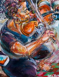 Dalton Brown Acrylic painting of Black violinist